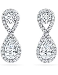 3.50 ct Ladies Round Cut Diamond Drop Earrings