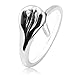 925 Oxidized Sterling Silver 3D Calla Lily/Arum Lily Flower Wrap Band Ring Women Jewelry Size 8