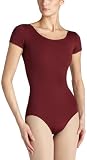 Capezio Women's Short Sleeve Leotard,Maroon,Large