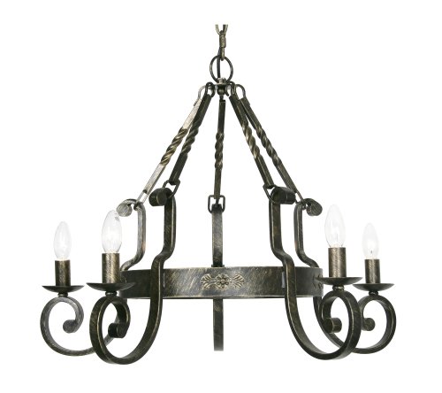Cheap Oaks Lighting 5 Light Carlisle Black And Brushed Gold
