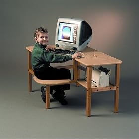 Wild Zoo grd mpl/brn-wz Grade School Computer Kids Desk