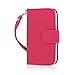 HTC One Sv Case, MPERO FLEX FLIP Series Premium PU Leather Wallet [3 Pockets] Inner Flexible TPU Slim Fit Case for One Sv with Magnetic Flap & Hand Strap - Hot Pink