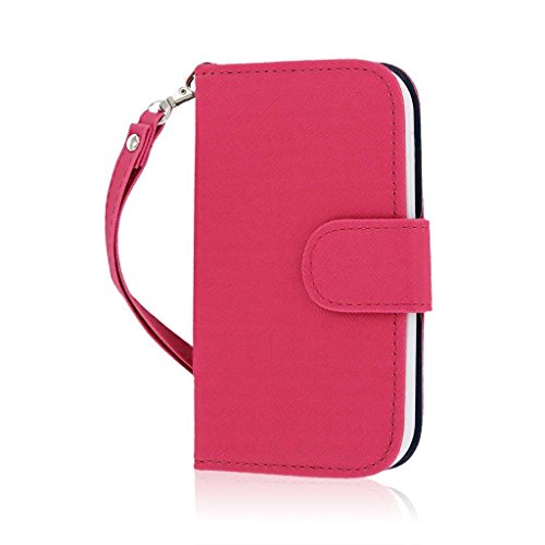 HTC One Sv Case, MPERO FLEX FLIP Series Premium PU Leather Wallet [3 Pockets] Inner Flexible TPU Slim Fit Case for One Sv with Magnetic Flap & Hand Strap - Hot Pink