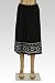 Petite Texture Slub Border Print Pull-On Skirt