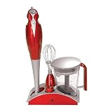 Kalorik CMM-18263, 200-Watt 4-In-1 Combi Stick Mixer, Red/Silver