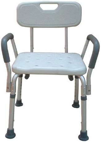 Bath Bench Adjustable Height With Back Remove Padded Arms