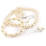 Ivory 10mm Glass Pearl Necklace, Bracelet and Earrings Set by Margot Townsend