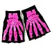 Fingerlose Handschuhe BONE HANDS black-pink