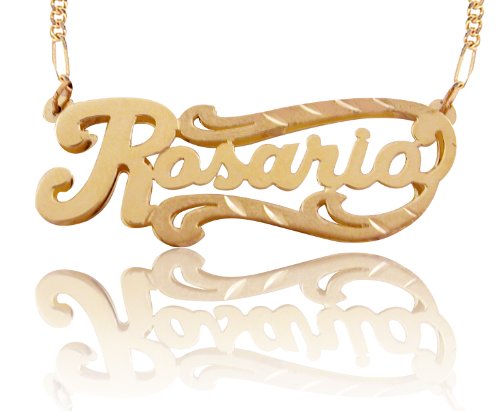 Deal Personalized Name Necklace (Order Any Name) – Sterling Silver with Gold Overlay Reviews