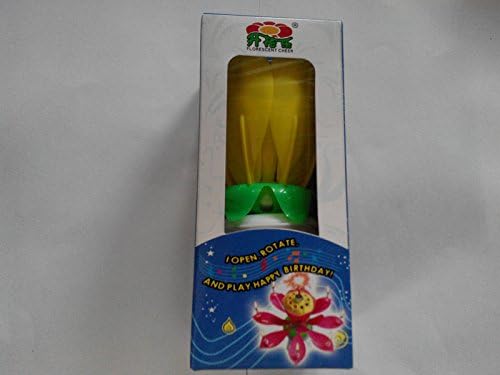 ZYBF Amazing Musical Fountain Sparkling Birthday Candle Flower Special For Your Birthday,Yellow,Pack of 2