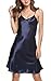 Avidlove Women's Nightshirts Satin Chemises Slip Sleepwear,Dark Blue (FBA),Medium