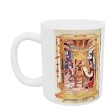 Interior of a 16th century printing works, copy of a miniature from 'Chants royaux sur la Conception couronnee du Puy de Rouen' (colour litho) by French School - Mug - Standard Size