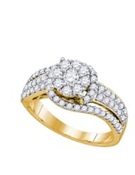 0.90CTW DIAMOND LADIES FLOWER RING
