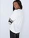 towallmark Women's Ethnic Print Blouse Hoodie Sweat Sweatshirt White, Medium