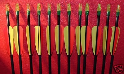 DISCOUNT CARBON ARROWS BLACK TECHNOFIBRE W/BROADHEADS