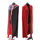 Cloak Cape Hooded Costume Adult Red/Black Duplex Party Props