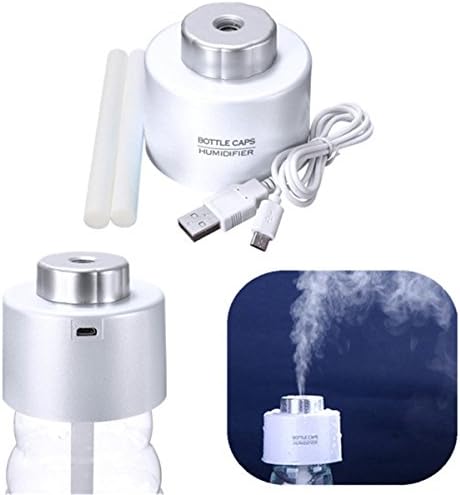 Mini Diffuser - Wellcntrading USB Portable ABS Water Bottle Cap Humidifier Office Air Diffuser Aroma Mist Maker - White