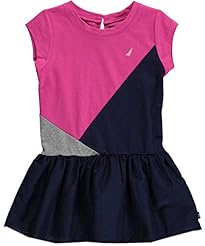 Girls Colorblocking Gathered Embroidered Cotton/Denim/Jersey Animal Print  Dress