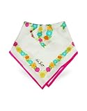 Ken Scott Flower Frame Printed Silk Bandana White by Ken White