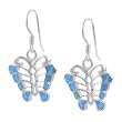 Sterling Silver and Blue Opal Butterfly Earrings