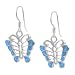Sterling Silver and Blue Opal Butterfly Earrings