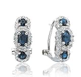 1.70 CTW 14K Diamond Blue Sapphire 3 Stone Oval Vintage Huggie Earrings 41BOJYMYVbL. SL160 1.70 CTW 14K Diamond Blue Sapphire 3 Stone Oval Vintage Huggie Earrings