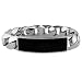 Men's Stainless Steel Bracelet with Black Onyx, 8