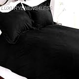 Black Microsuede Bedding Duvet Cover 3pc Set King