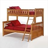 Bundle-42 Ginger Twin Over Full Bunk Bed in Medium Oak