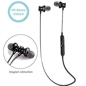 [CVC 6.0] GRDE® Wireless Kabellos Bluetooth 4,0 Kopfhörer Stereo Ohrhörer, Anti-Schweiß Sports Headsets In-Ear Kopfhörer mit Sprachansagen Funktion
