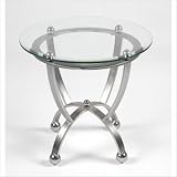 Rose Glass Top End Table