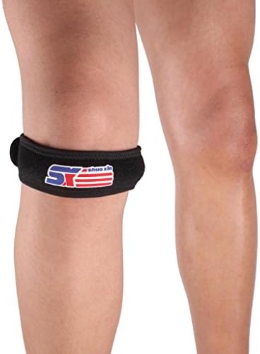 Fully Adjustable Jumper's Knee Strap Black One Size Fits Most Knee Support Brace Pads - Black