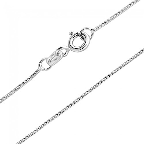 14k Solid White Gold Box Chain Baby or Childrens Necklace 14