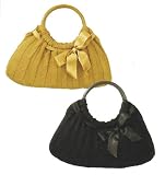 Maggi B Soft Touch Black Sweater Knit Cable Clutch Handbag - Fall 2007 #MB37012