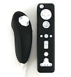 Nintendo Wii Remote and Nuchaku Premium Silicone Skin - 8 Color Options, BLACK
