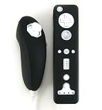 Nintendo Wii Remote and Nuchaku Premium Silicone Skin - 8 Color Options, BLACK