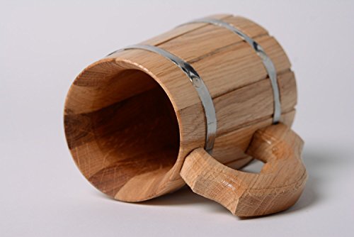 Imagen principal de Jarra Decorativa De Madera Para Cerveza Hecha A Mano Con Metal 400 Ml