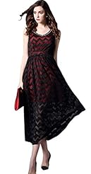 V-neck Mesh Pleated General Print Polyester Prom Dress 