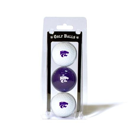 Kansas State Wildcats Ksu Ncaa Team Logo 3 Golf Ball Pack