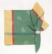 Durable Hand Woven Jacquard 100% Cotton Yellow and Green Napkins 22x22 Inches Set of 12