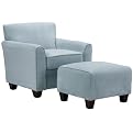 Bucktown Chair and Ottoman - Microfiber Sky