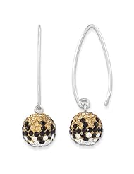 Sterling Silver Swarovski Elements New Orleans Spirit Ball Earrings