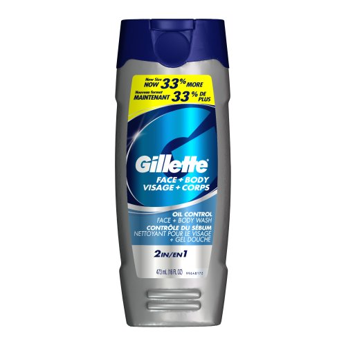 Best Price Gillette Oil Control Face and Body Wash, 16-Ounce (Pack of 2)