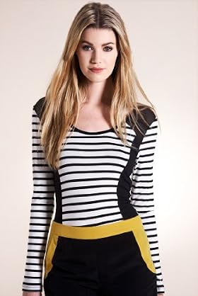 Limited Collection Scoop Neck Striped Jersey Body