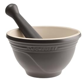 Le Creuset Stoneware Pestle & Mortar, Granite, 0.5 Litre