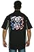 SHORE TRENDZ Men's Mechanic Work Shirt USA Flag Biker Engine Black/Grey (Large)