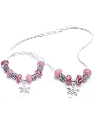 Dragonfly Charm Bracelet and Necklace Gift Set Girls Pandora Style Gift Boxed