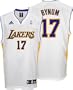 Andrew Bynum Youth Jersey: adidas White Replica #17 Los Angeles Lakers Jersey