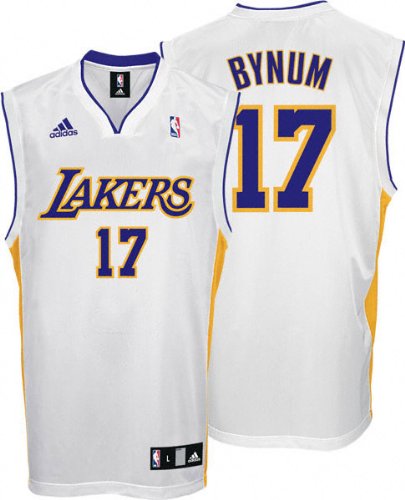 Andrew Bynum Youth Jersey: adidas White Replica #17 Los Angeles Lakers Jersey