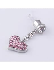 Wireless: niceeshop(TM) Universal 3.5mm Pink Crystal Heart Dangle Anti Dust Earphone Jack Plug Stopper for IPhone4,4s,5,iPod,iPad,HTC,Samsung - niceeshop